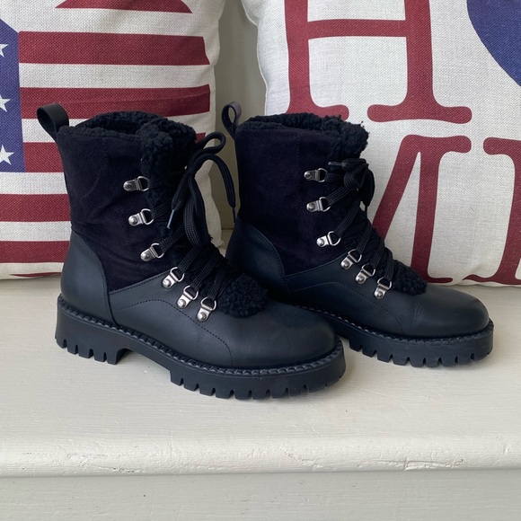 Bootlegger Shearling/Leather Ankle Boots women’s size 38/ 7.5 - Picture 2 of 9